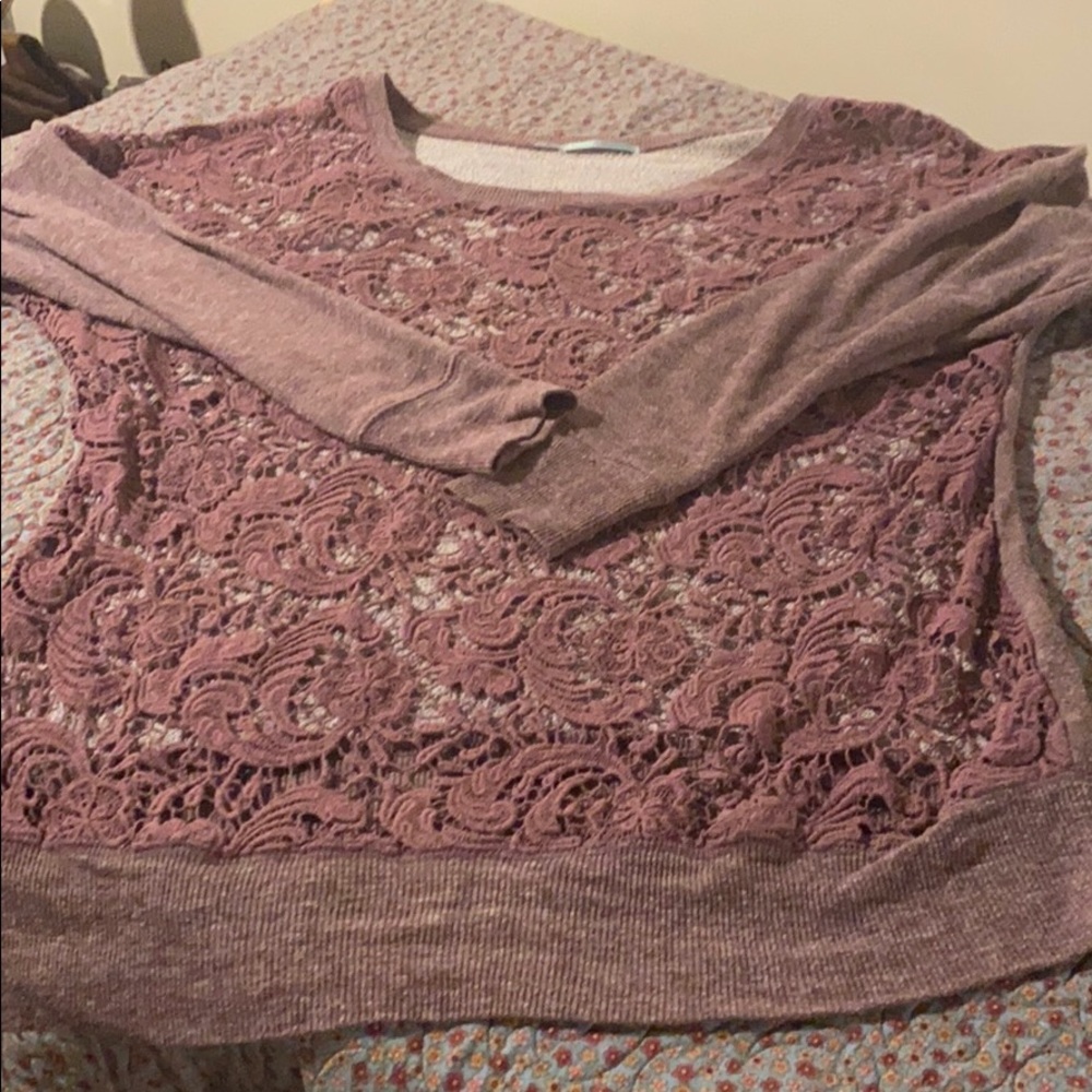 Maurices lace front sweatshirt size M